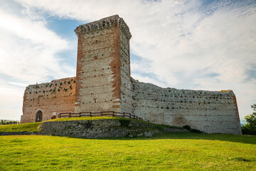 Imposing panoramic view of the medieval Castles of Romeo and Juliet Vicenza in Montecchio Maggiore....