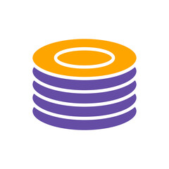 Plates, dishes vector flat icon. Kitchen appliance