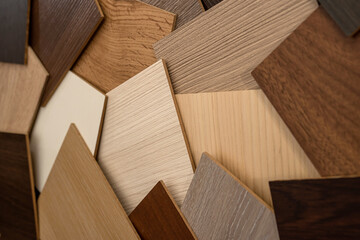 Fototapeta na wymiar vinyl wooden samples with different type of wood texture