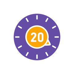 Timer vector flat glyph icon. Kitchen appliance