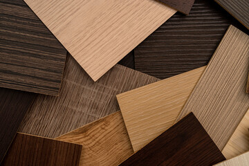 vinyl  wooden  samples with different  type of wood texture