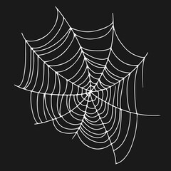 Beautiful spider web. Halloween decor. Decoration for the holiday. Vector illustration isolated on background.