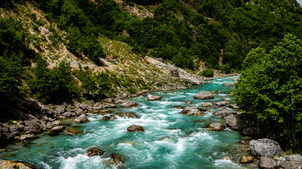 Valbona river. Valbona Valley National Park. Alps. Albania.
