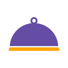 Cloche, food tray vector icon. Kitchen appliance