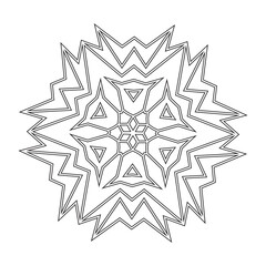 Floral Straight Lined Mandala. Trendy Tattoo Template. Coloring Pages.