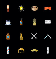 Set of Vector Barber Shop Elements and Shave Shop Icons Illustration can be used as Logo or Icon in premium quality