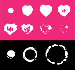 Heart Explosion Storyboard. Animation Sprite Set.