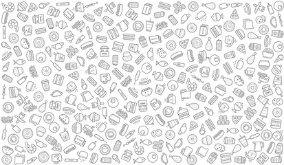 Wallpaper of Fastfood Fast Food Elements Icons. Vector Street Food Background.