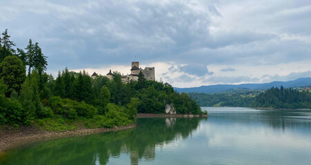 Naklejka na ściany i meble Dunajec Castle in Niedzica on the Czorsztyn Lake, Poland