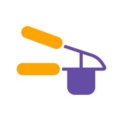 Garlic press vector glyph icon. Kitchen appliance