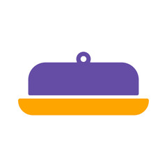 Butter dish vector glyph icon. Kitchen appliance