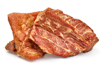Smoked ribs, isolated on white background. High resolution image.