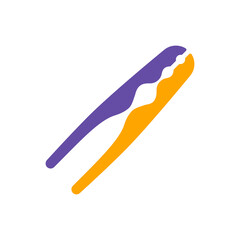 Nutcracker pliers vector glyph icon. Kitchen appliances