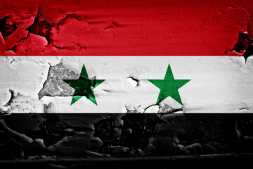 flag of Syria on metal background