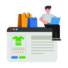 ECOMMERCE ONLINE SHOPPING ICON ILLUSTRATION VECTOR GRAPHIC  