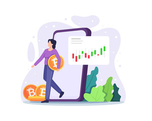 Cryptocurrency marketplace illustration