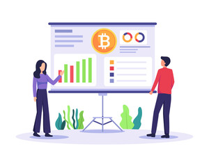 Fototapeta premium People analyze cryptocurrency chart