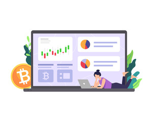 Cryptocurrency marketplace illustration