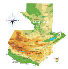 Guatemala physical map - 444832853