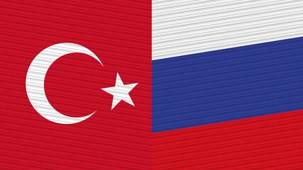 Russia and Turkey Two Half Flags Together