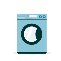 Illustration of a stylish washing machine with blue colors