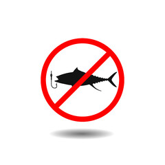 No Fishing sign icon with shadow
