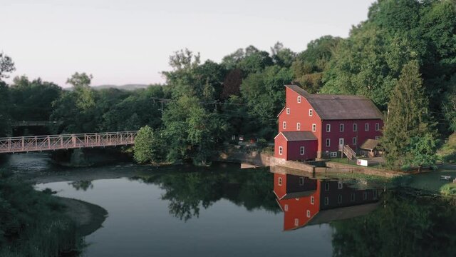 4K Clinton Red Mill Aerial Footage - Historic New Jersey