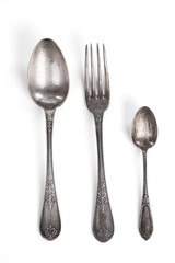 Vintage silver fork and spoons