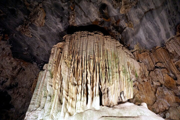Stalactites in cave.