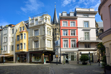 Colorful houses in the Old town of Aachen, Germany
