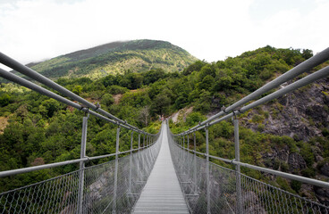 suspension bridge in the mountains