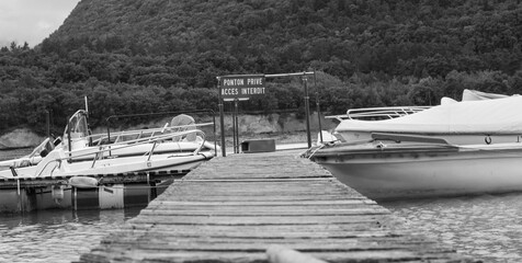 pontoon at  the lake