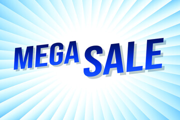 Mega sale word concept vector illustration with lines 3d style for social media landing page, template, ui, web, mobile app, poster, banner, flyer, background, gift card, coupon, label, wallpaper