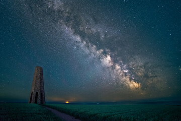 Milky Way over The Daymark, Kingswear, Dartmouth, Devon, England, Europe