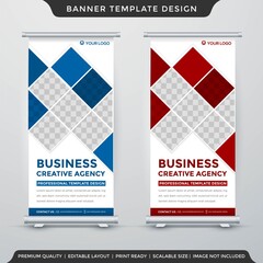 business stand banner template design with modern style and modern layout