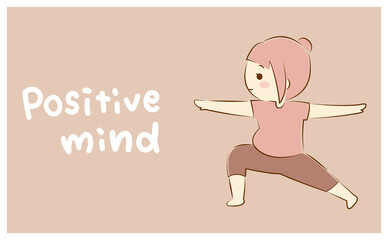 ヨガ,戦士のポーズ,かっこいい妊婦,positive mind文字
