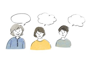 会話をする人物のイラスト