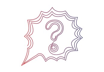 A question mark is drawn on a single black line on a white background