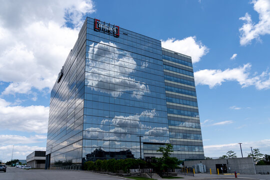 Mississauga, On, Canada - July 3, 2021: Intact office building in Mississauga, On. Intact Insurance is a provider of property and casualty insurance in Canada.