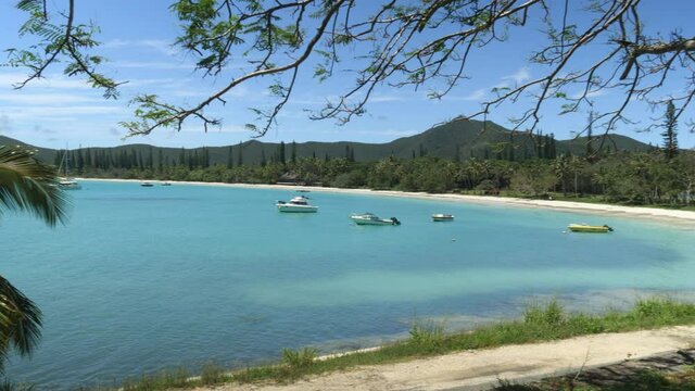Isle of Pines tropical bay of Kuto in Pacific Ocean, New Caledonia, panoramic view