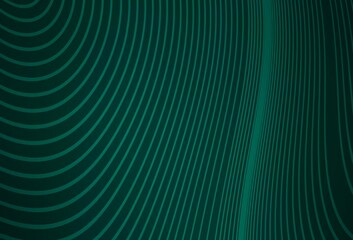 Dark Green vector template with curved lines.