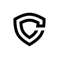 Minimalist shield logo initials C
