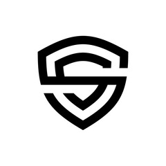 Minimalist shield logo initials S