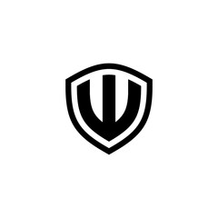 Minimalist shield logo initials W