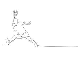 Single continuous line drawing of shuttlecocks. Sport training concept. Trendy one line draw design vector illustration for badminton tournament publication media