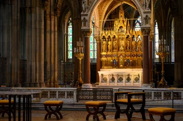 Fotobehang The main altar in the Votivkirche – Votive Church, Vienna, Austria. 2020-07-29.  © Adam Ján Figeľ
