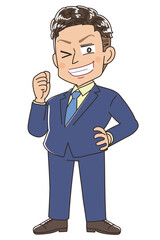 ビジネスマン（ツーブロックゴリラ）のイラスト