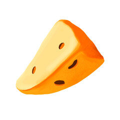 Yellow cheese isolated on white. cheddar cheese vector illustration 