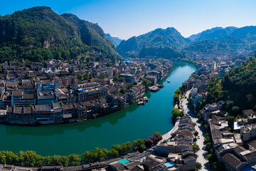 Fototapeta premium Scenery of Zhenyuan ancient town in Guizhou Province, China