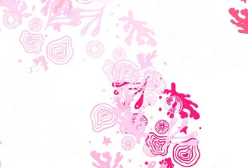 Light Red vector template with chaotic shapes.